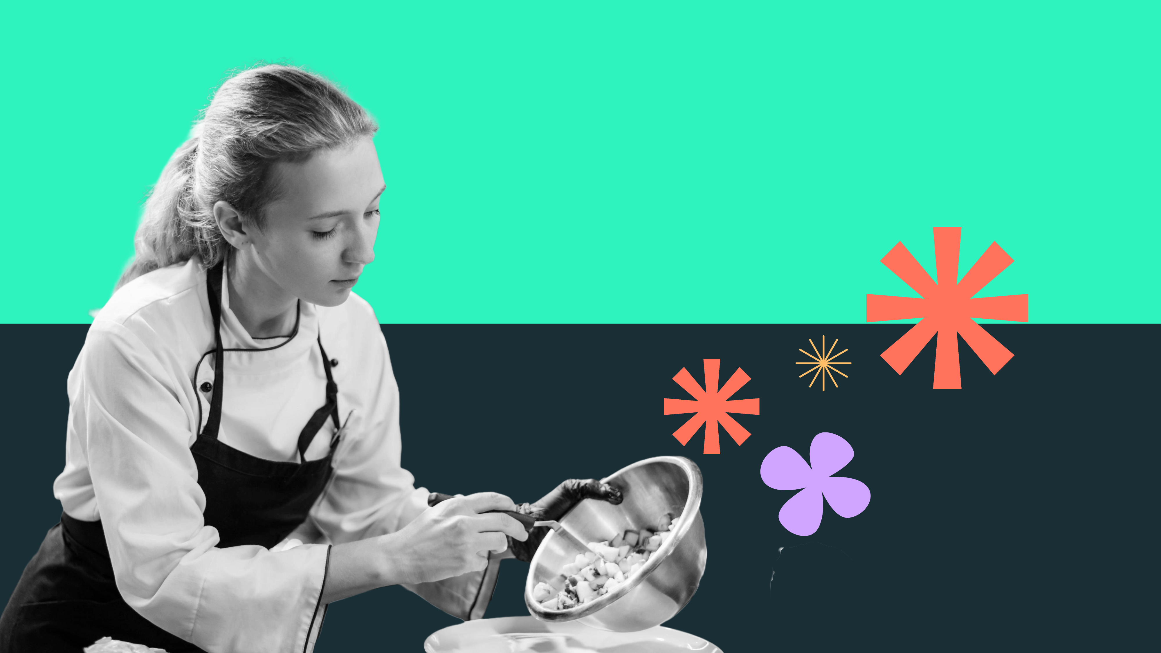 A woman cooks for her catering side hustle